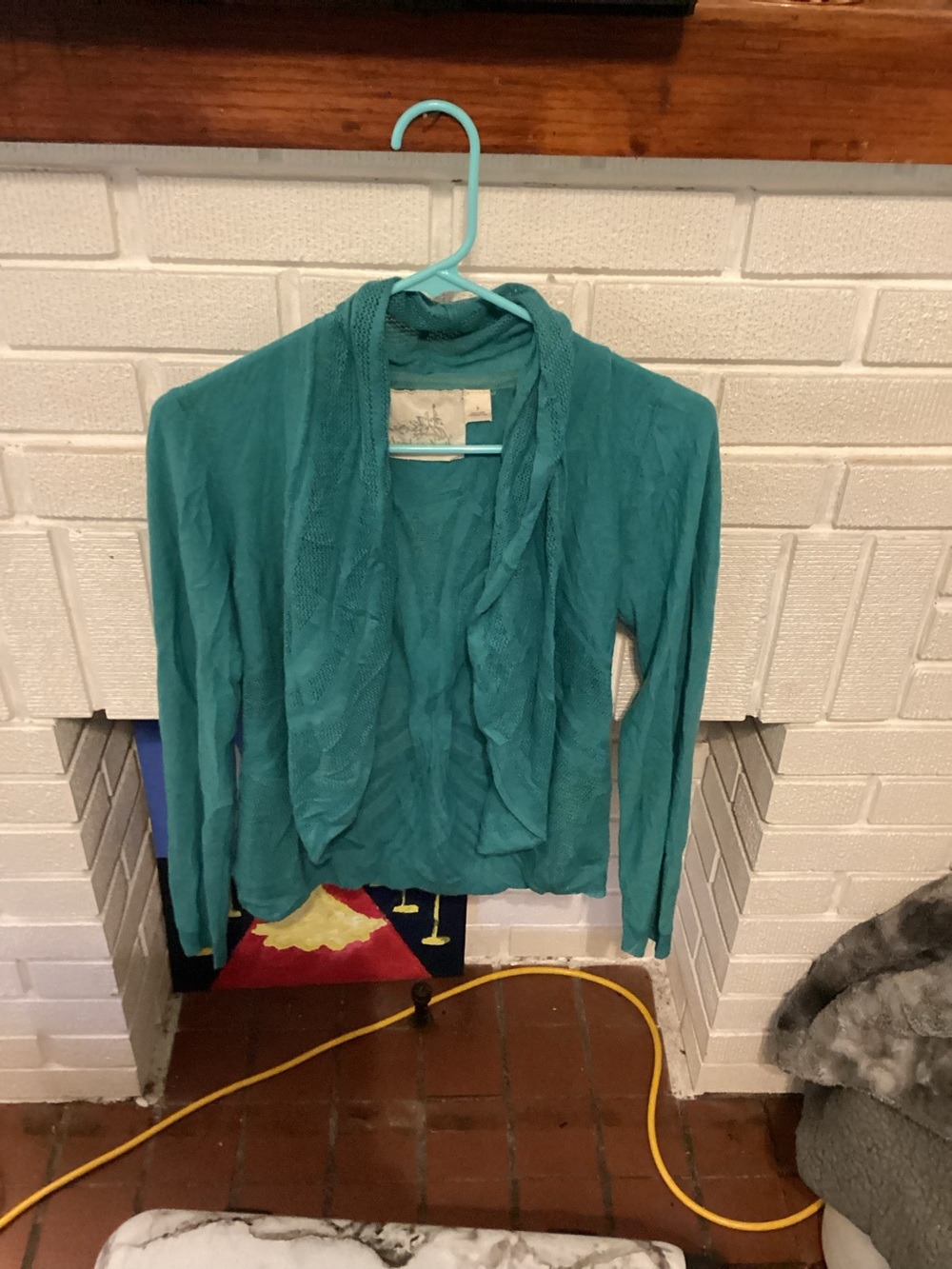 Angel Of The North Teal Open-Front Cardigan
